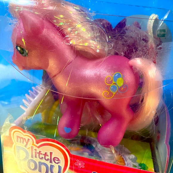 MY LITTLE PONY G3 VTG 2003 GLITTER CELEBRATION WAVE 1 PINKIE PIE w/CHARM & BRUSH - Picture 6 of 16